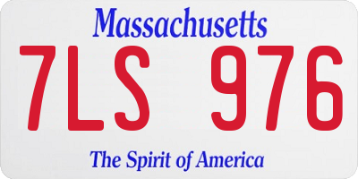 MA license plate 7LS976