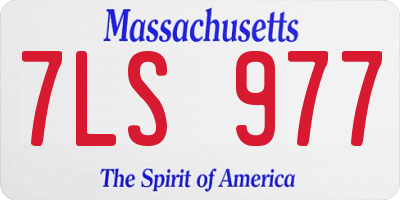 MA license plate 7LS977
