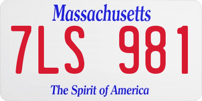 MA license plate 7LS981