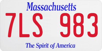 MA license plate 7LS983