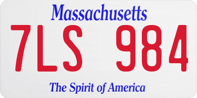 MA license plate 7LS984
