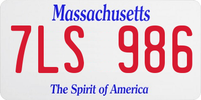 MA license plate 7LS986