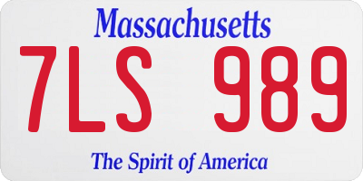 MA license plate 7LS989