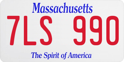 MA license plate 7LS990