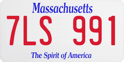 MA license plate 7LS991