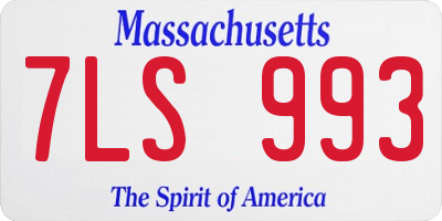 MA license plate 7LS993