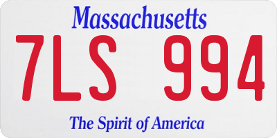 MA license plate 7LS994