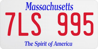 MA license plate 7LS995