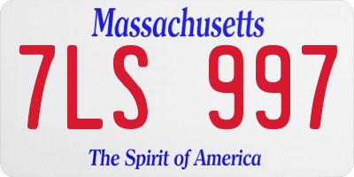 MA license plate 7LS997