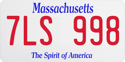 MA license plate 7LS998