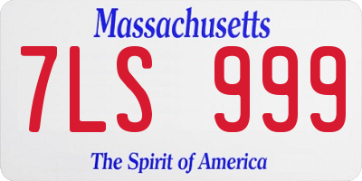 MA license plate 7LS999