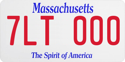 MA license plate 7LT000