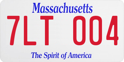 MA license plate 7LT004