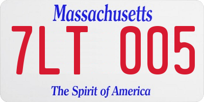 MA license plate 7LT005