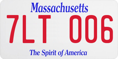MA license plate 7LT006