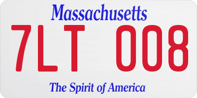 MA license plate 7LT008