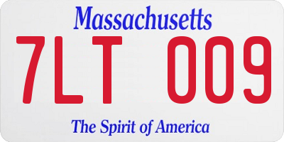 MA license plate 7LT009