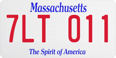 MA license plate 7LT011