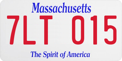 MA license plate 7LT015