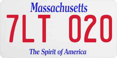 MA license plate 7LT020