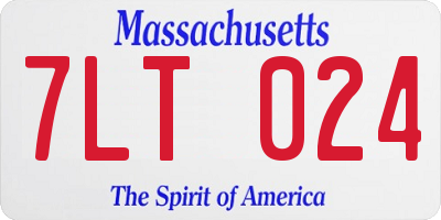 MA license plate 7LT024