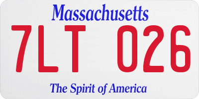 MA license plate 7LT026