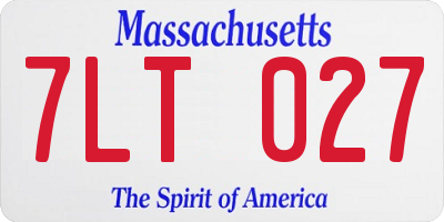 MA license plate 7LT027