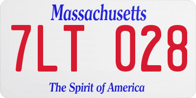 MA license plate 7LT028