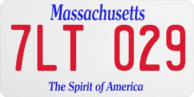 MA license plate 7LT029