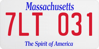 MA license plate 7LT031