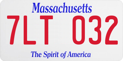 MA license plate 7LT032