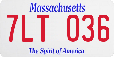 MA license plate 7LT036