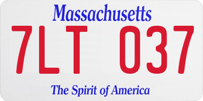 MA license plate 7LT037