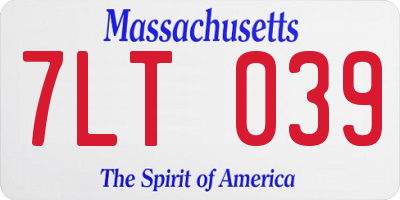 MA license plate 7LT039