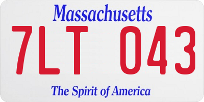 MA license plate 7LT043