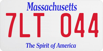 MA license plate 7LT044