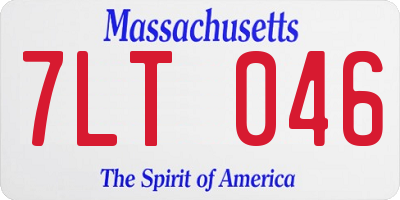 MA license plate 7LT046
