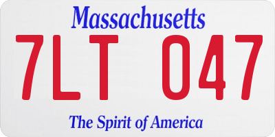 MA license plate 7LT047
