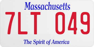 MA license plate 7LT049