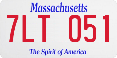 MA license plate 7LT051