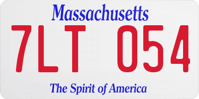 MA license plate 7LT054