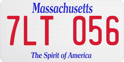 MA license plate 7LT056
