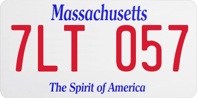 MA license plate 7LT057
