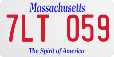 MA license plate 7LT059