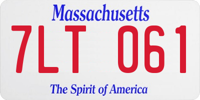 MA license plate 7LT061