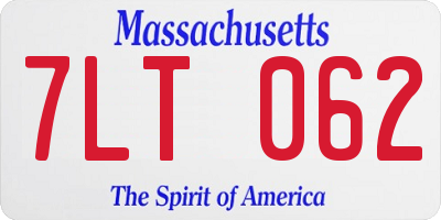MA license plate 7LT062