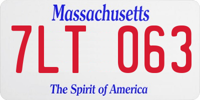 MA license plate 7LT063