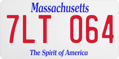 MA license plate 7LT064