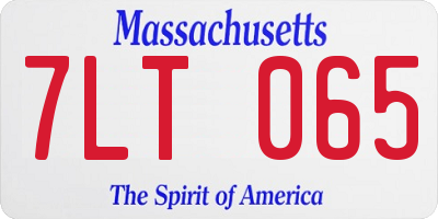 MA license plate 7LT065