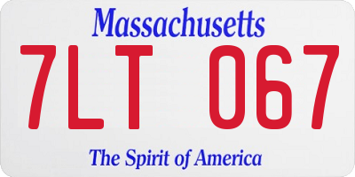 MA license plate 7LT067